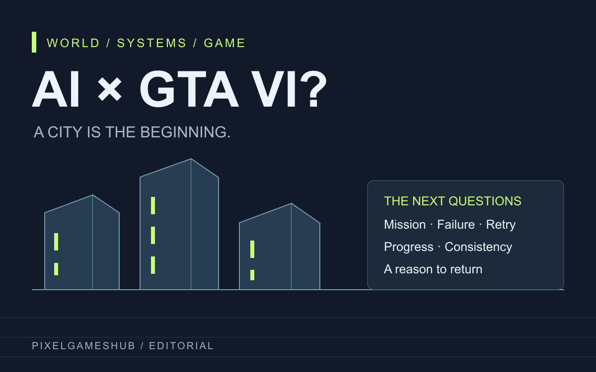 GTA VI and AI: an original diagram comparing a generated city with a complete game